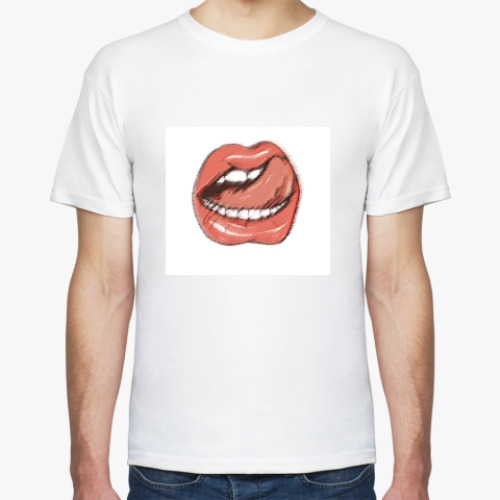Футболка с принтом Губы и язык