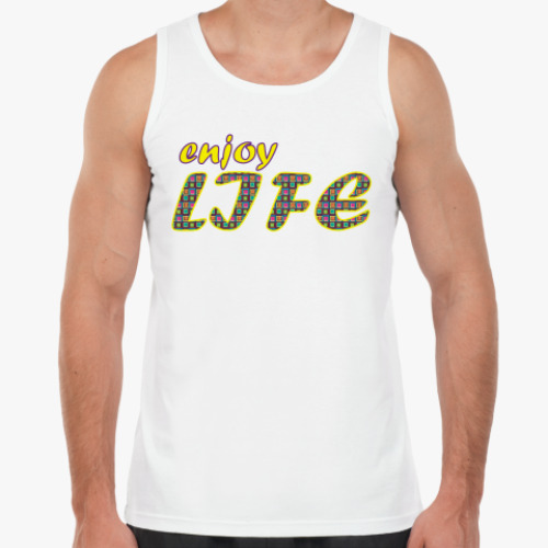 Майка с принтом enjoy LIFE