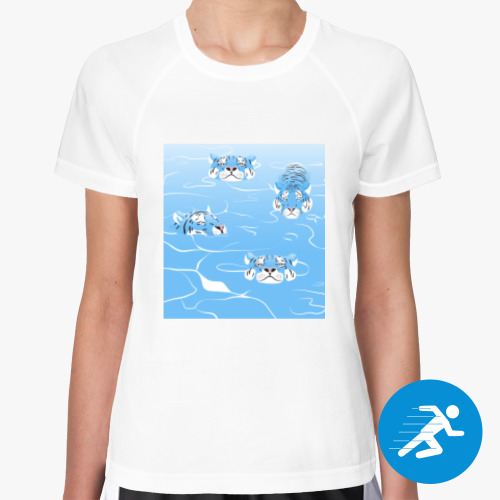 Женская спортивная футболка с принтом Год водяного тигра