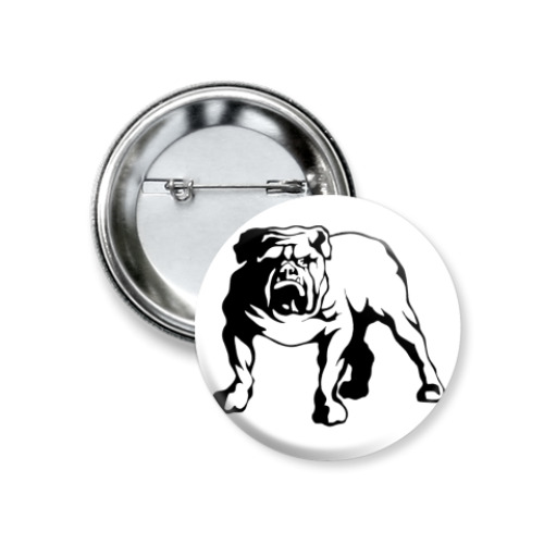 Значок 37мм с принтом  Англ. Бульдог