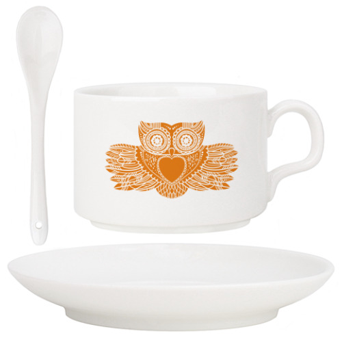 Кофейный набор с принтом Сова