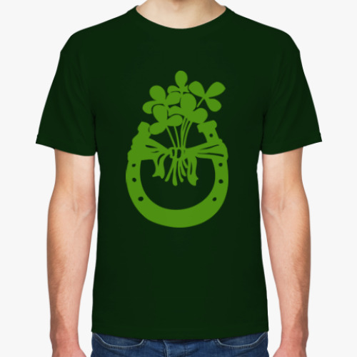 Футболка с принтом Подкова и клевер на счастье