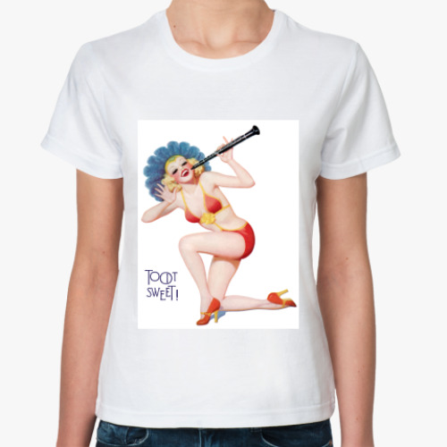 Классическая футболка с принтом Pin-Up Girl