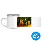 Кружка металлическая белая (круговая запечатка)