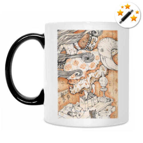 Кружка-хамелеон с принтом  Алиса в Стране чудес