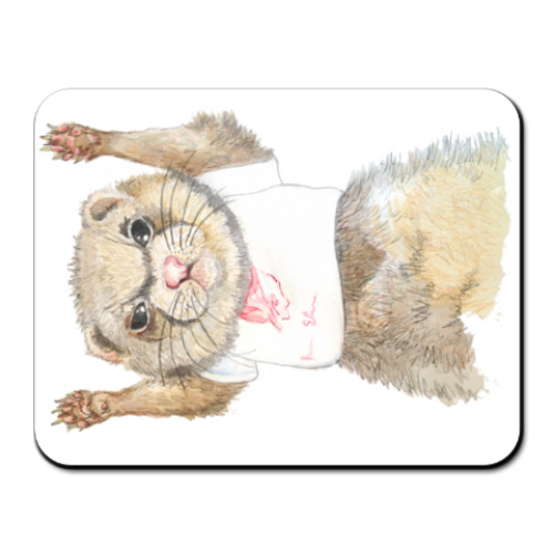 Коврик для мыши с принтом Хорек-спортсмен