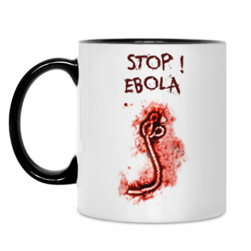 Кружка с принтом Stop! Ebola