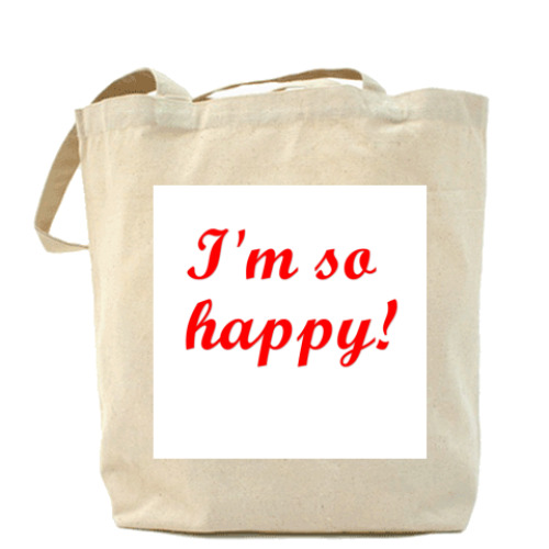 Сумка шоппер с принтом  'I'm so happy!'