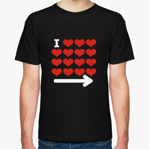 Футболка с принтом I love, love...