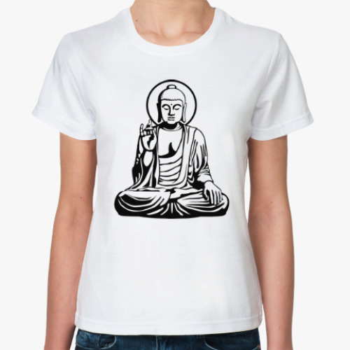 Классическая футболка с принтом Будда