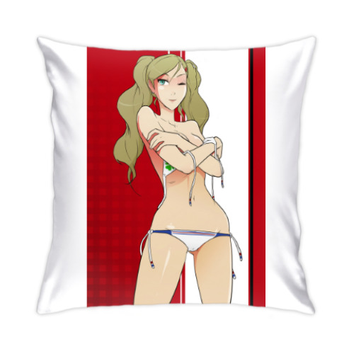 Подушка с принтом 'Девочка в купальнике'