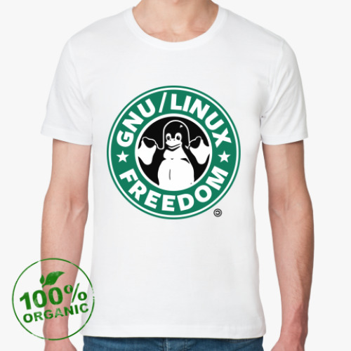 Футболка из органик-хлопка с принтом GNU Linux Freedom