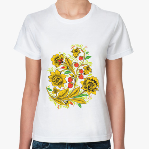 Классическая футболка с принтом Русский народный узор