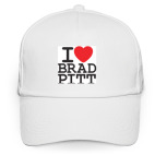 Кепка / бейсболка, белая (печать) Я люблю Бреда Питта