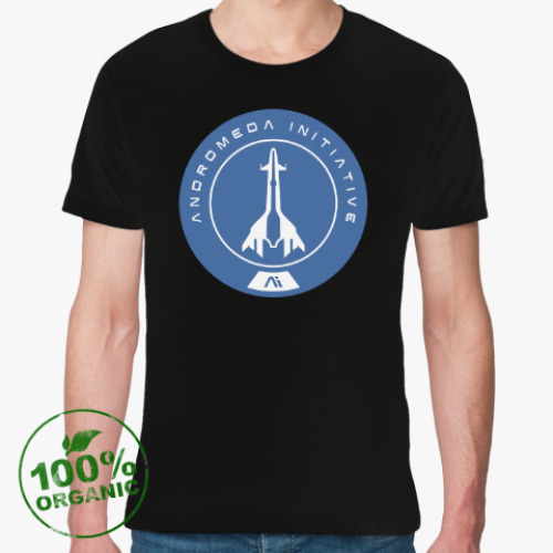 Футболка из органик-хлопка с принтом Andromeda Initiative