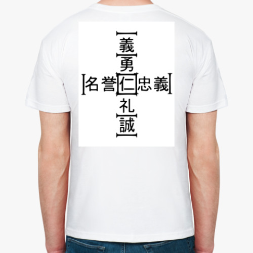 Футболка с принтом иероглиф самурай