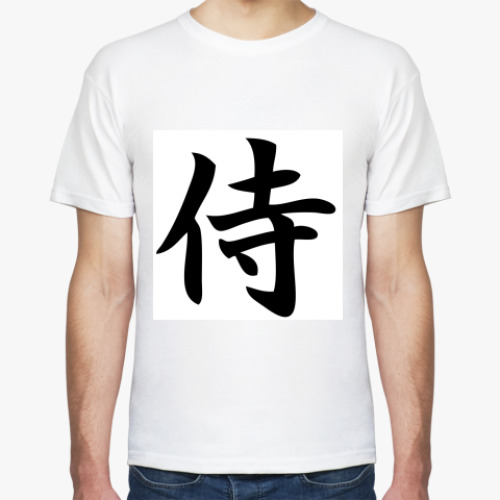 Футболка с принтом иероглиф самурай