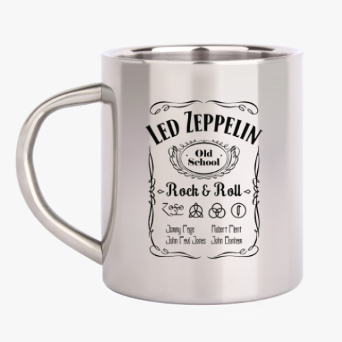 Кружка металлическая с принтом Led Zeppelin