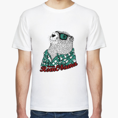 Футболка с принтом Бобер Хипстер