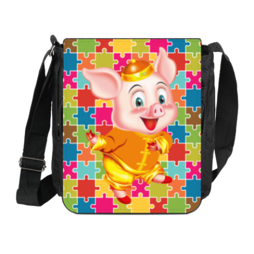 Сумка на плечо (мини-планшет) с принтом Символ Года