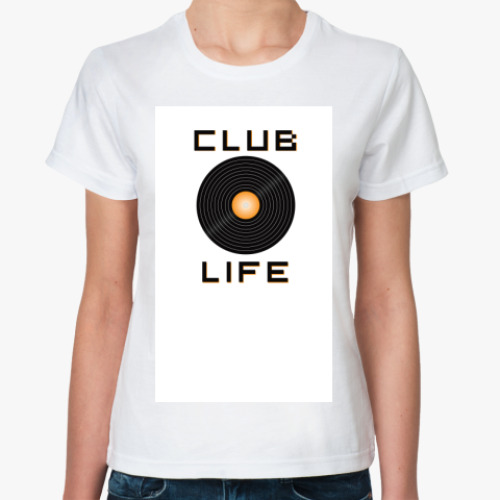 Классическая футболка с принтом Club Life