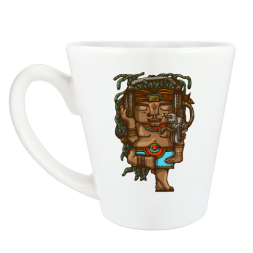 Чашка Латте с принтом Раста, дреды, музыка