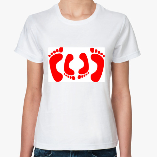 Классическая футболка с принтом пятки