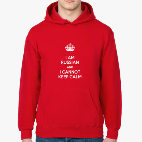 Толстовка худи с принтом Я русский! - Cannot Keep Calm