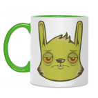 Двухцветная кружка Хмурый зайка