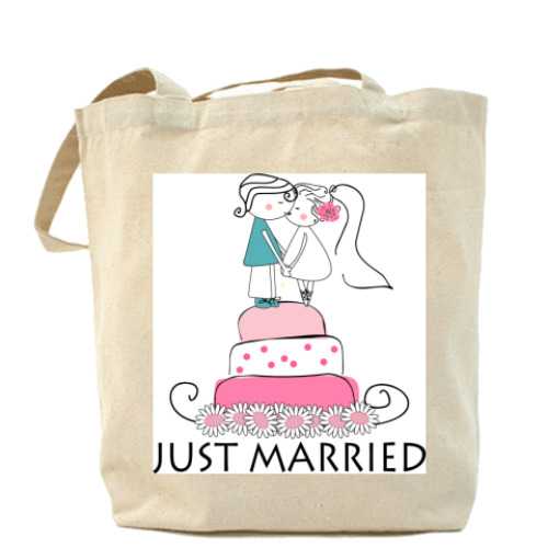 Сумка шоппер с принтом Just Married