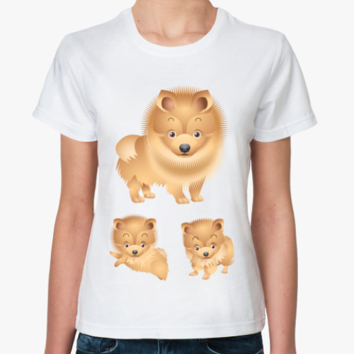 Классическая футболка с принтом Пёсики