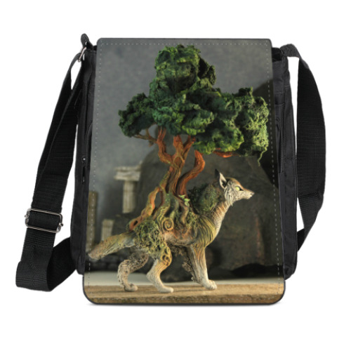 Сумка-планшет с принтом Волк-бонсай