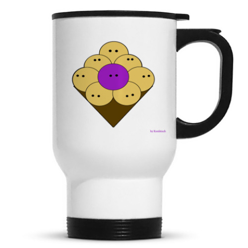 Кружка-термос с принтом Purple people