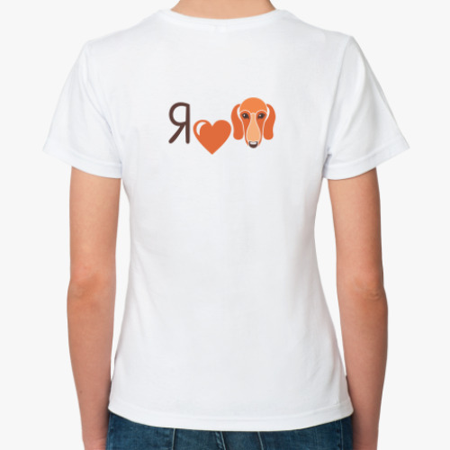 Классическая футболка с принтом Таксы-ангелы