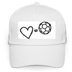 Кепка / бейсболка, белая (печать) Love equals football