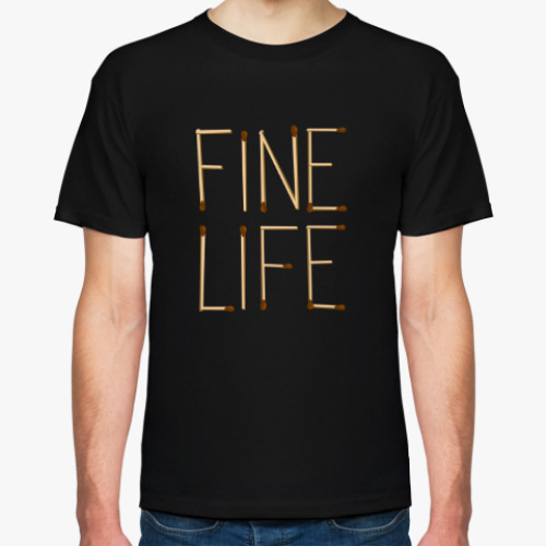 Футболка с принтом Fine Life