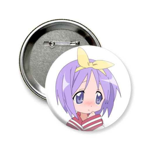 Значок 58мм с принтом Tsukasa Hiiragi