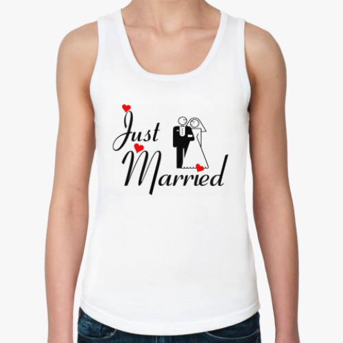 Женская майка с принтом  just married