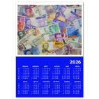 Календарь A2 2026, синий Денежки