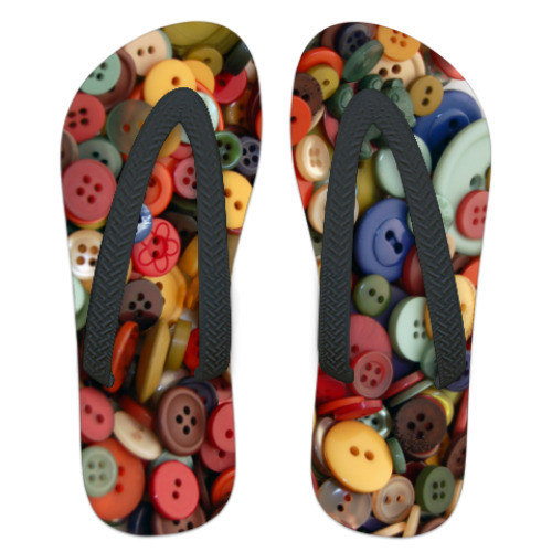 Шлепанцы (сланцы) с принтом Пуговицы