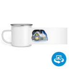 Кружка металлическая белая (круговая запечатка)