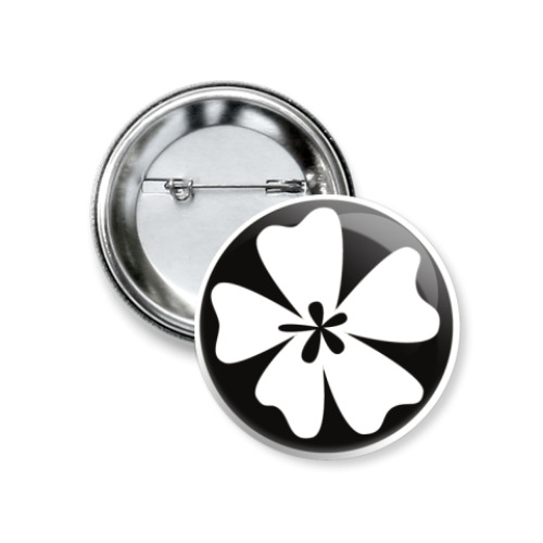 Значок 37мм с принтом  cvetok