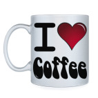 Кружка серебристая love coffee