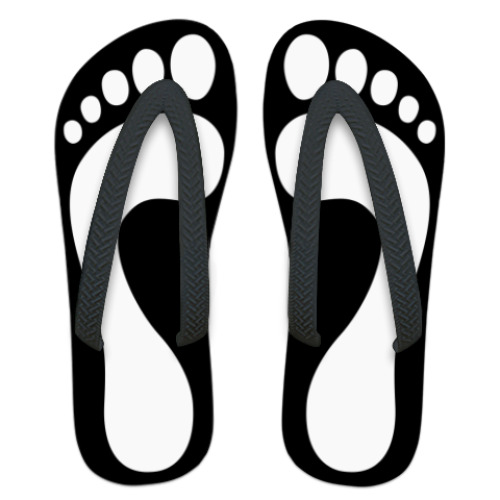 Шлепанцы (сланцы) с принтом  'Следы'