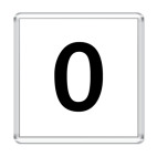 Магнит 6.5 x 6.5 см Цифра 0