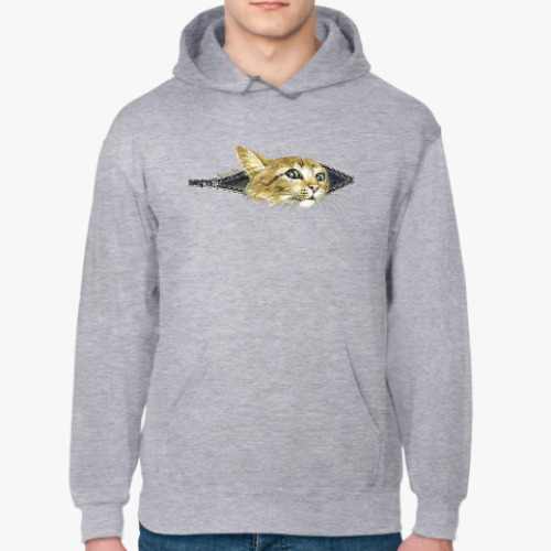 Толстовка худи с принтом Внутренний Кот