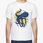 Морское чудовище осьминог обвивший якорь под водой