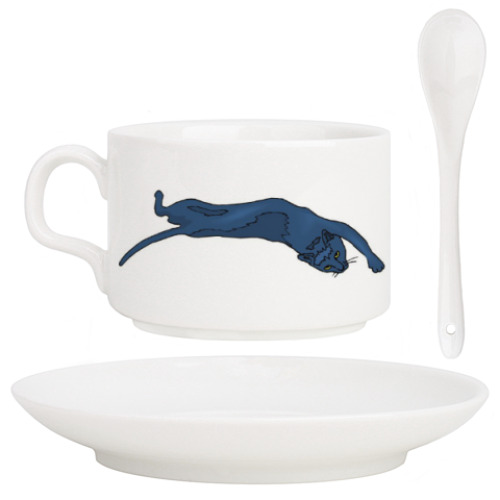 Кофейный набор с принтом кошка