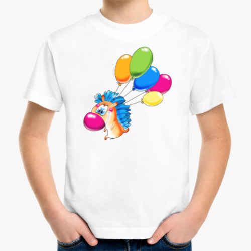 Детская футболка с принтом ЁЖИК С ШАРАМИ