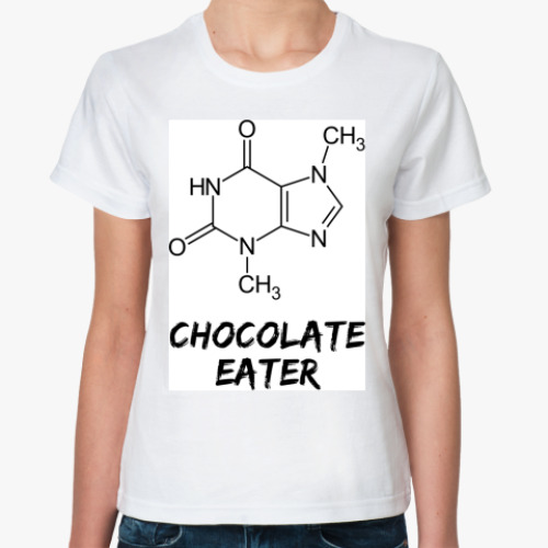 Классическая футболка с принтом Chocolate Eater